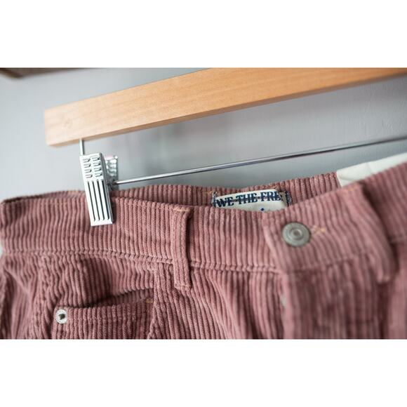 Free People We The Free Good Luck Mid-Rise Cord Barrel Jeans 25 NEW - Picture 4 of 5